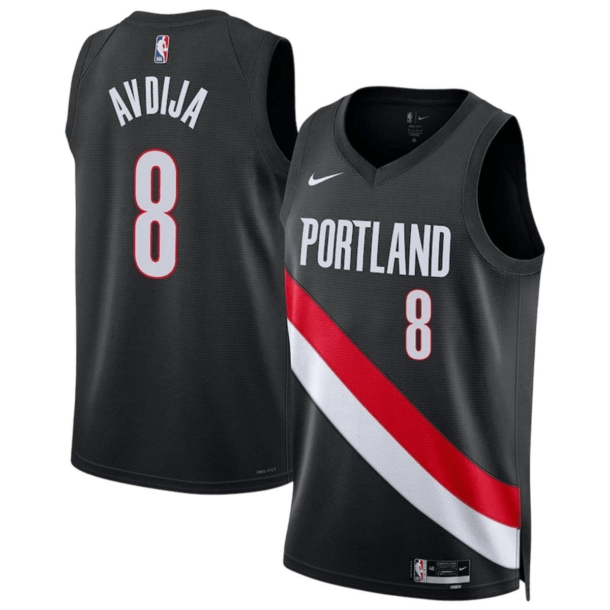 Unisex Portland Trail Blazers AVDIJA #8 Black Swingman Jersey 2025/26 - Icon Edition