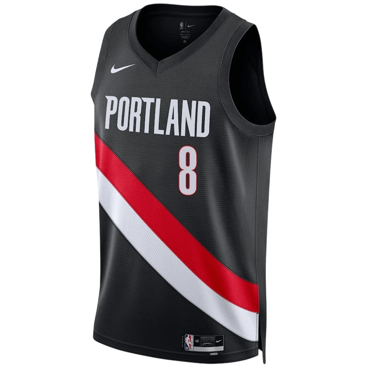 Unisex Portland Trail Blazers AVDIJA #8 Black Swingman Jersey 2025/26 - Icon Edition (back view)