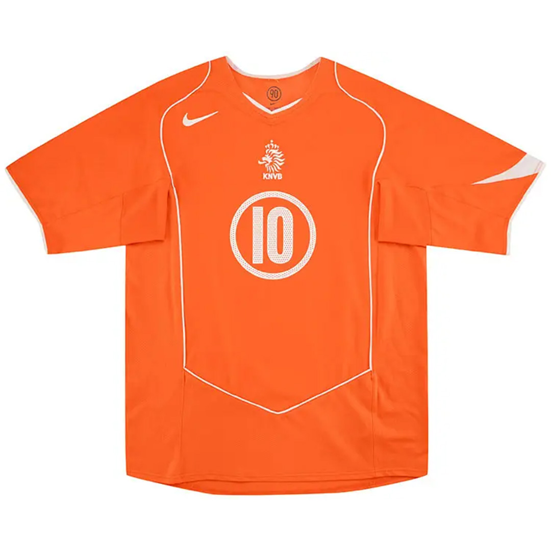 V.NISTELROOY #10 Retro Netherlands Home Jersey EURO 2004 (back view)