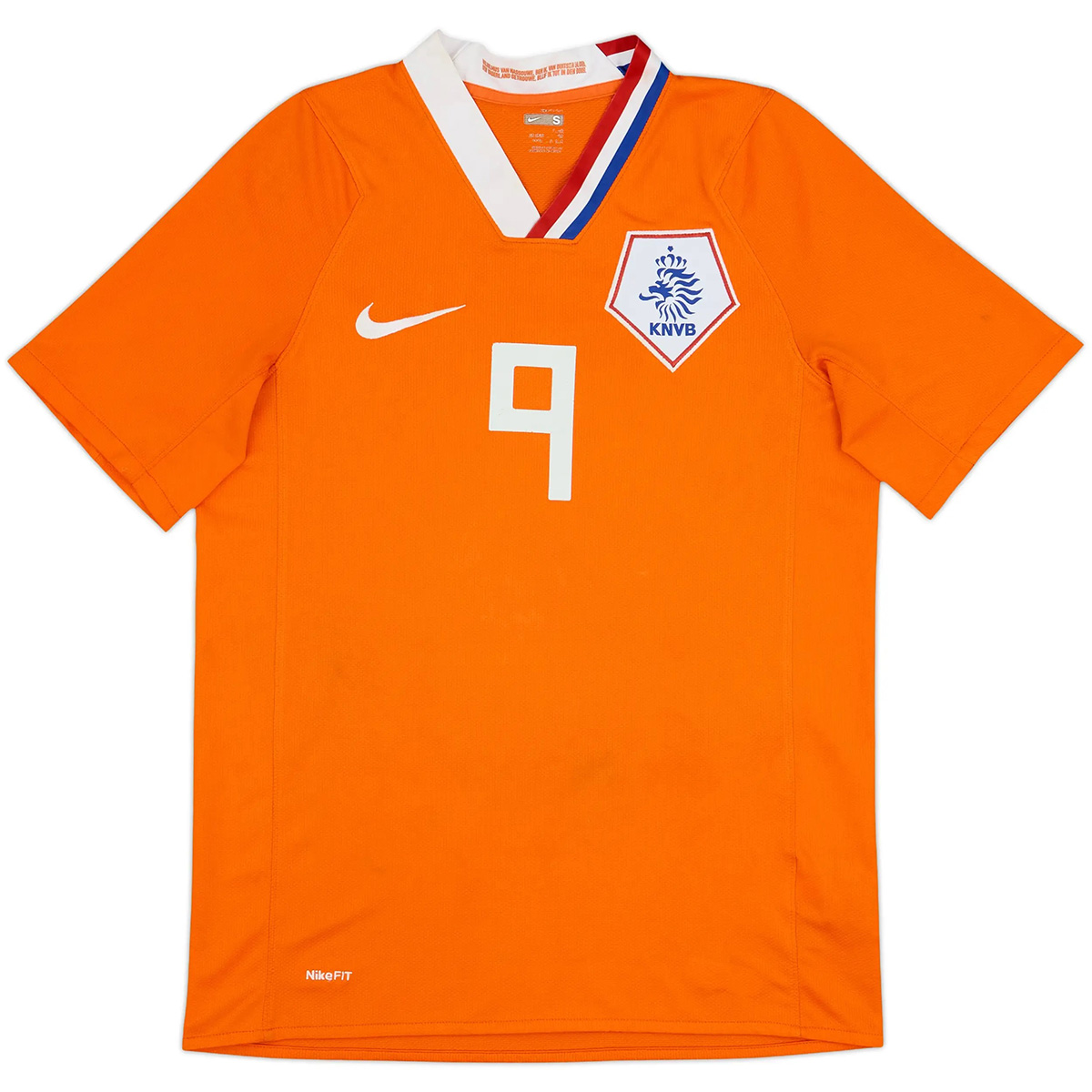 V. NISTELROOY #9 Retro Netherlands Home Jersey Euro 2008 (back view)