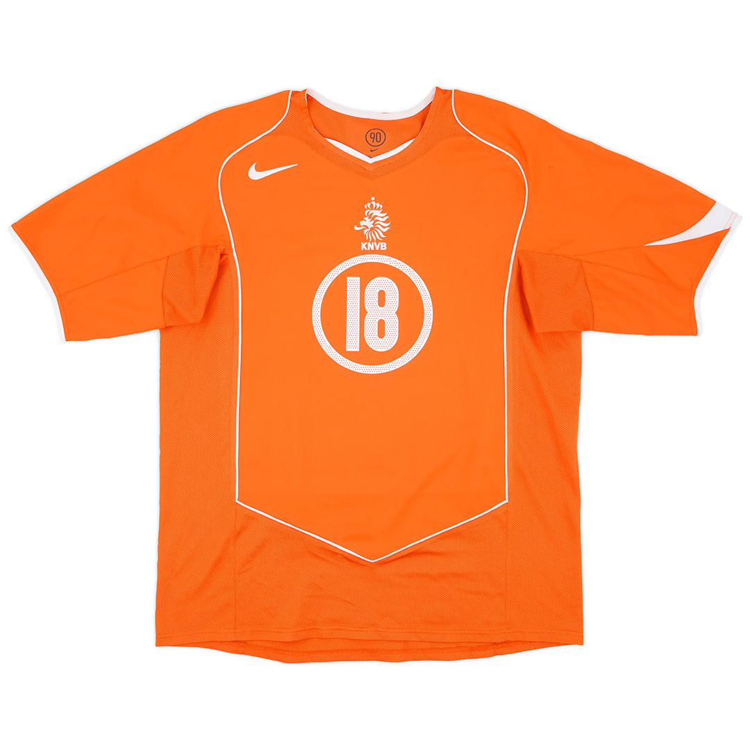 V.PERSIE #18 Retro Netherlands Home Jersey EURO 2004 (back view)