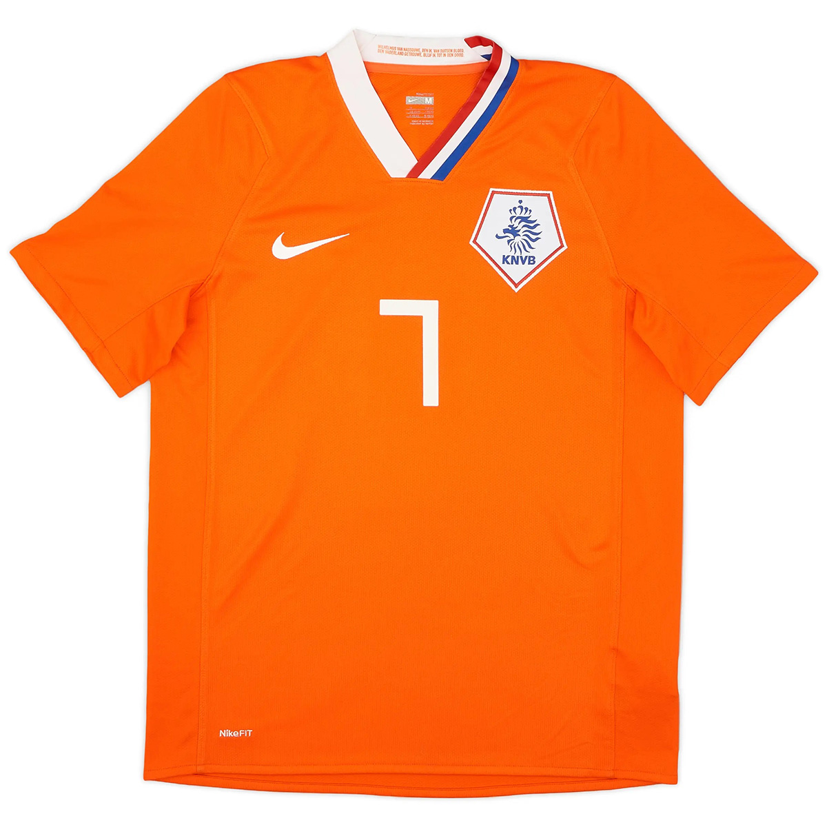V.PERSIE #7 Retro Netherlands Home Jersey Euro 2008 (back view)