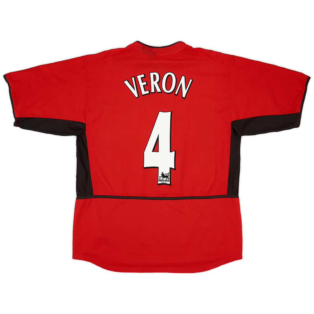 Veron #4 Retro Manchester United Home Jersey 2002/04