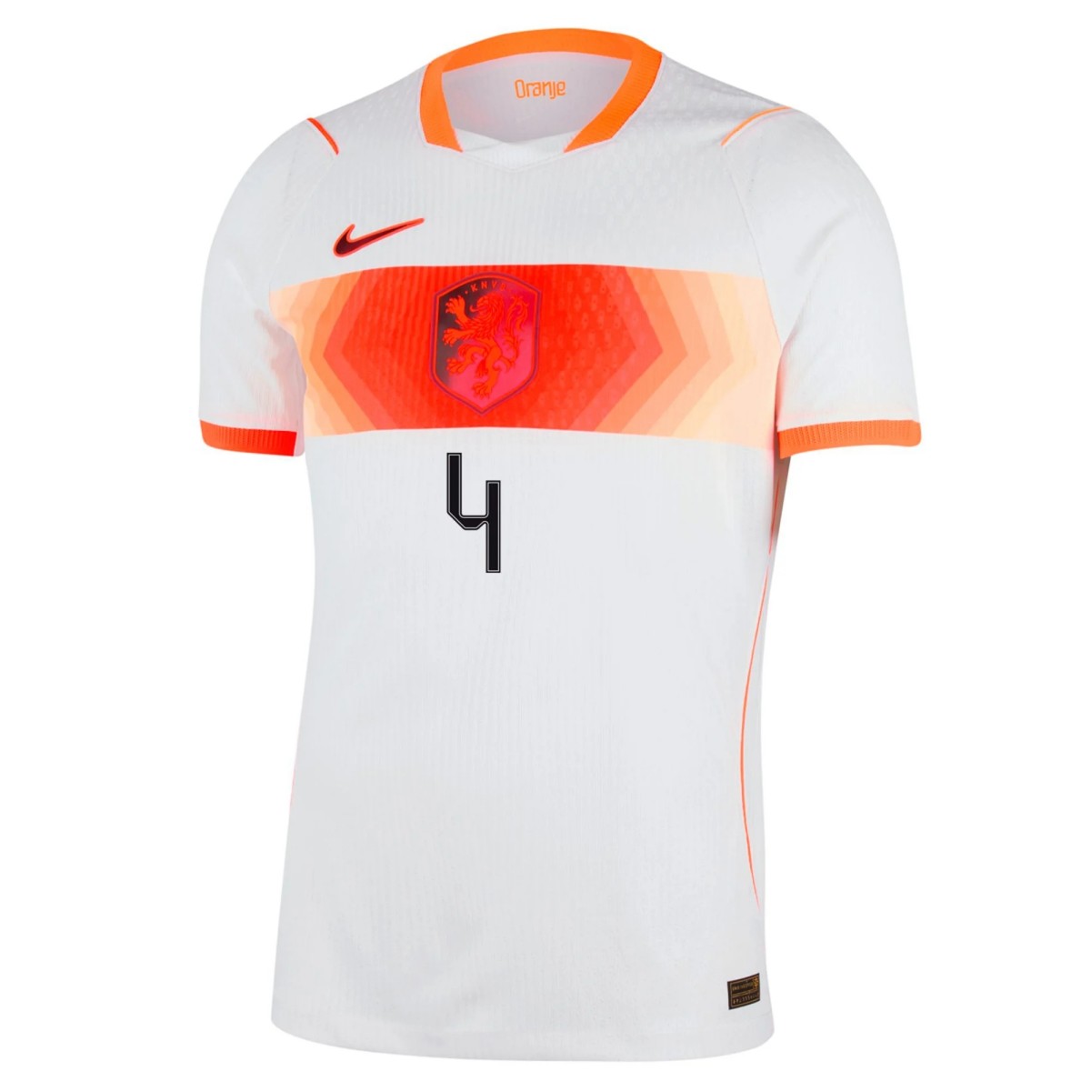 VIRGIL #4 Netherlands Away Match Jersey Player Version World Cup 2026 (back view)
