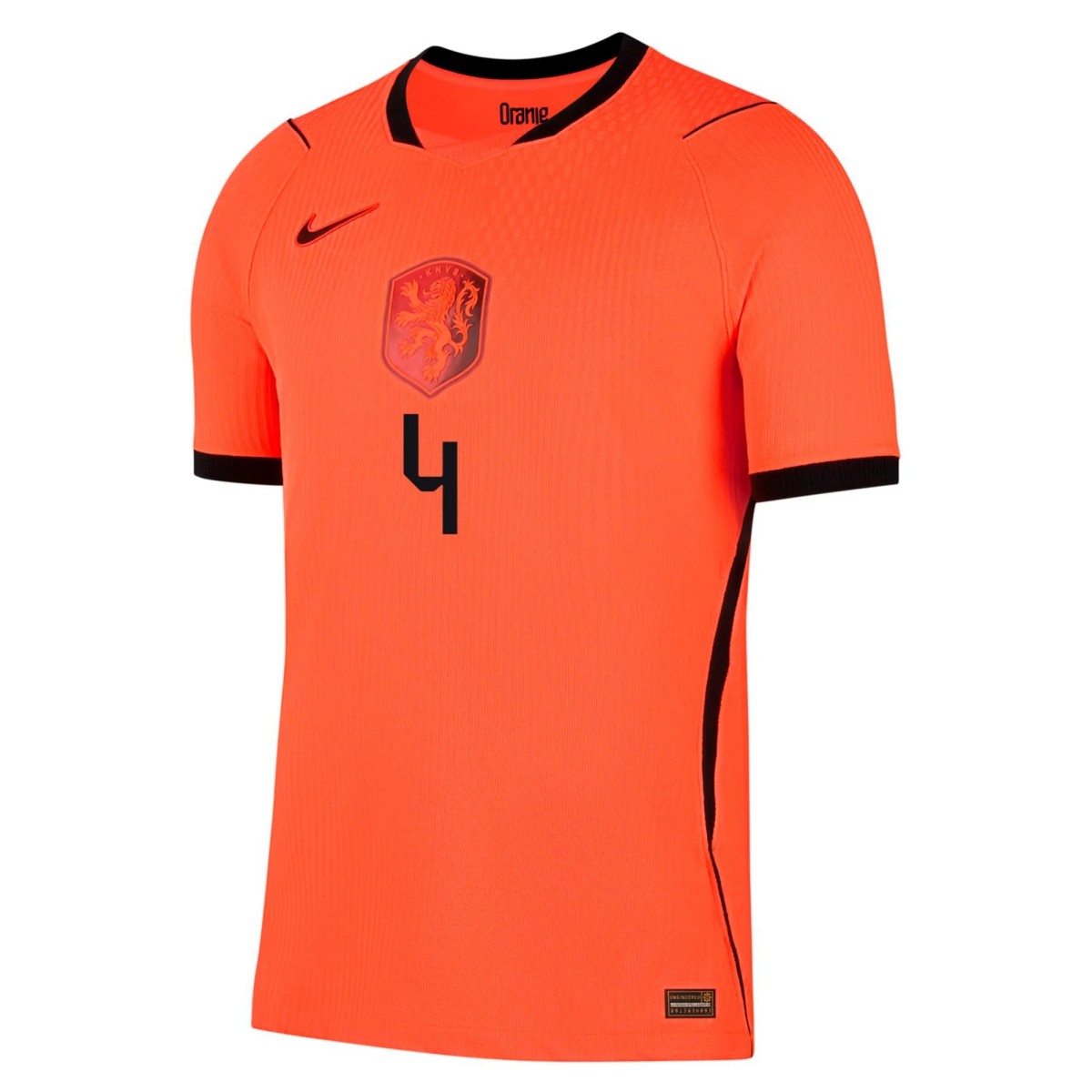 VIRGIL #4 Netherlands Home Match Jersey Player Version World Cup 2026 (back view)