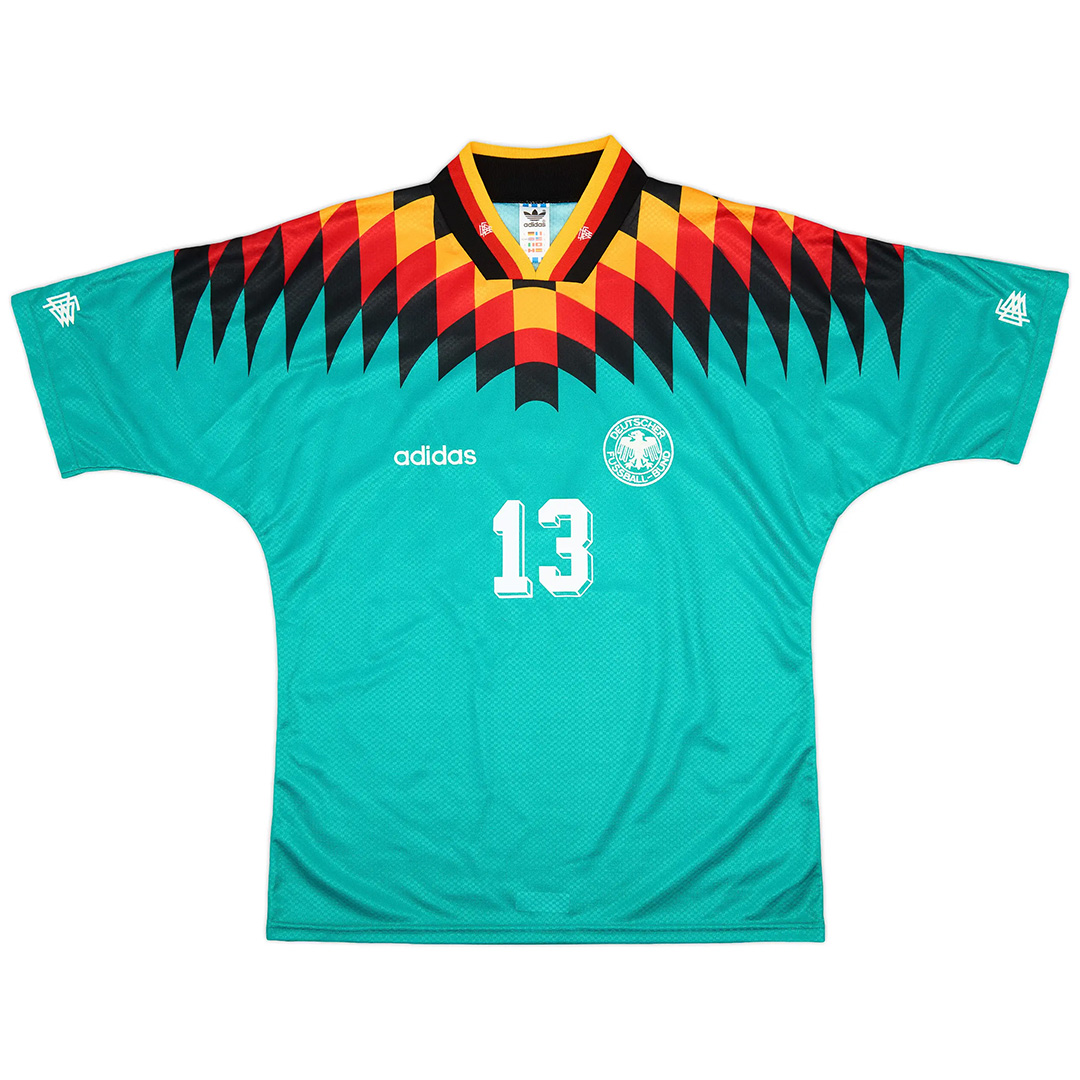 Völler #13 Retro Germany Away Jersey 1994 (back view)