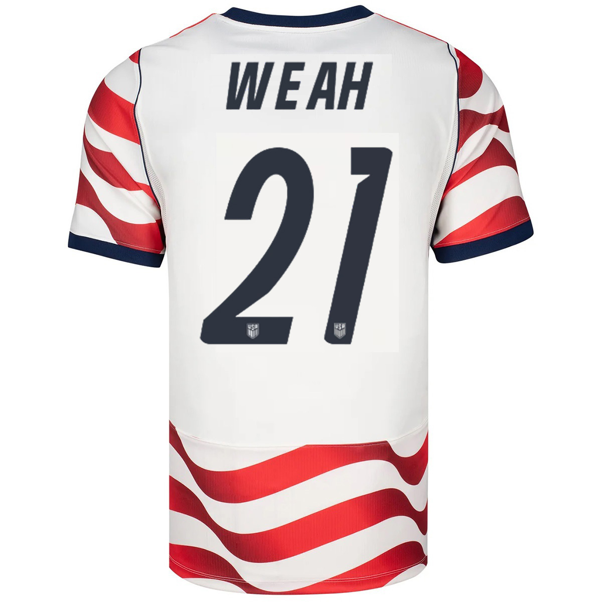 Weah #21 USMNT Home Jersey World Cup 2026 (back view)