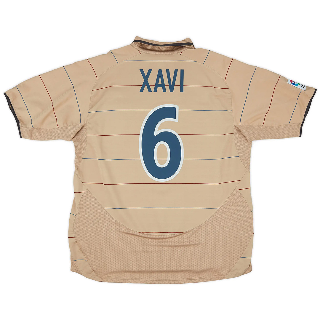 Xavi #6 Retro Barcelona Away Jersey 2003/05 (back view)