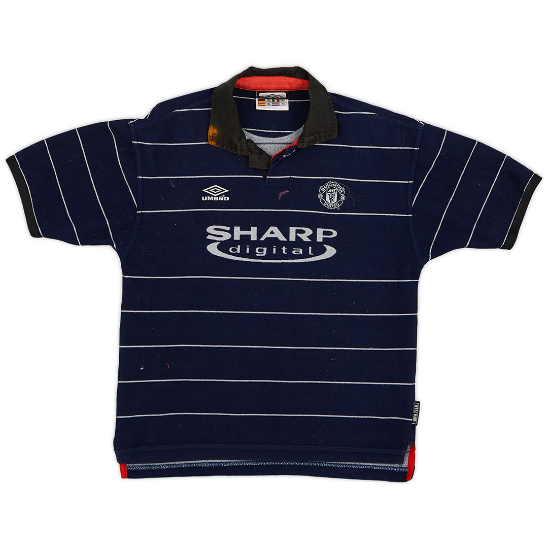 Yorke #19 Retro Manchester United Away Jersey 1999/00 (back view)