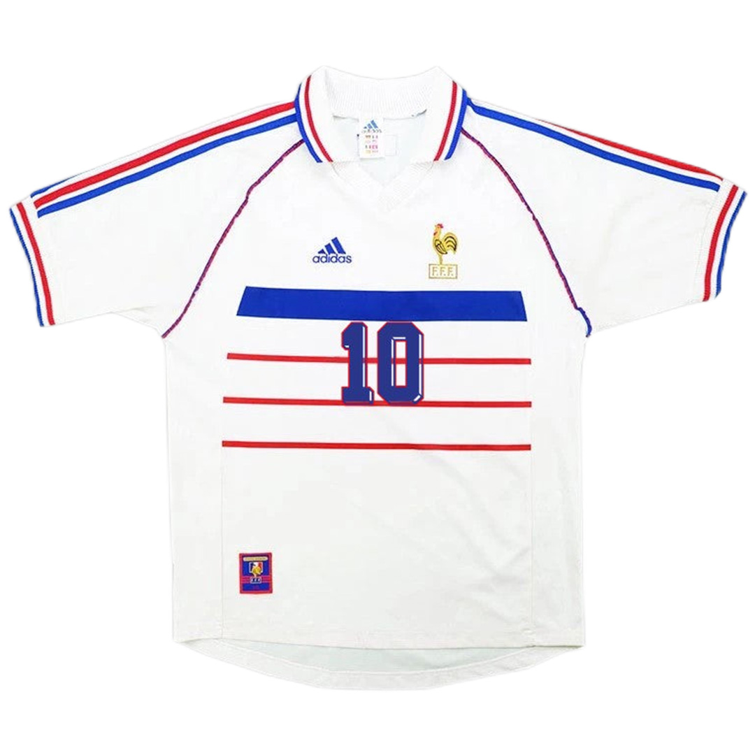 Zidane #10 Retro France Away Jersey World Cup 1998 (back view)