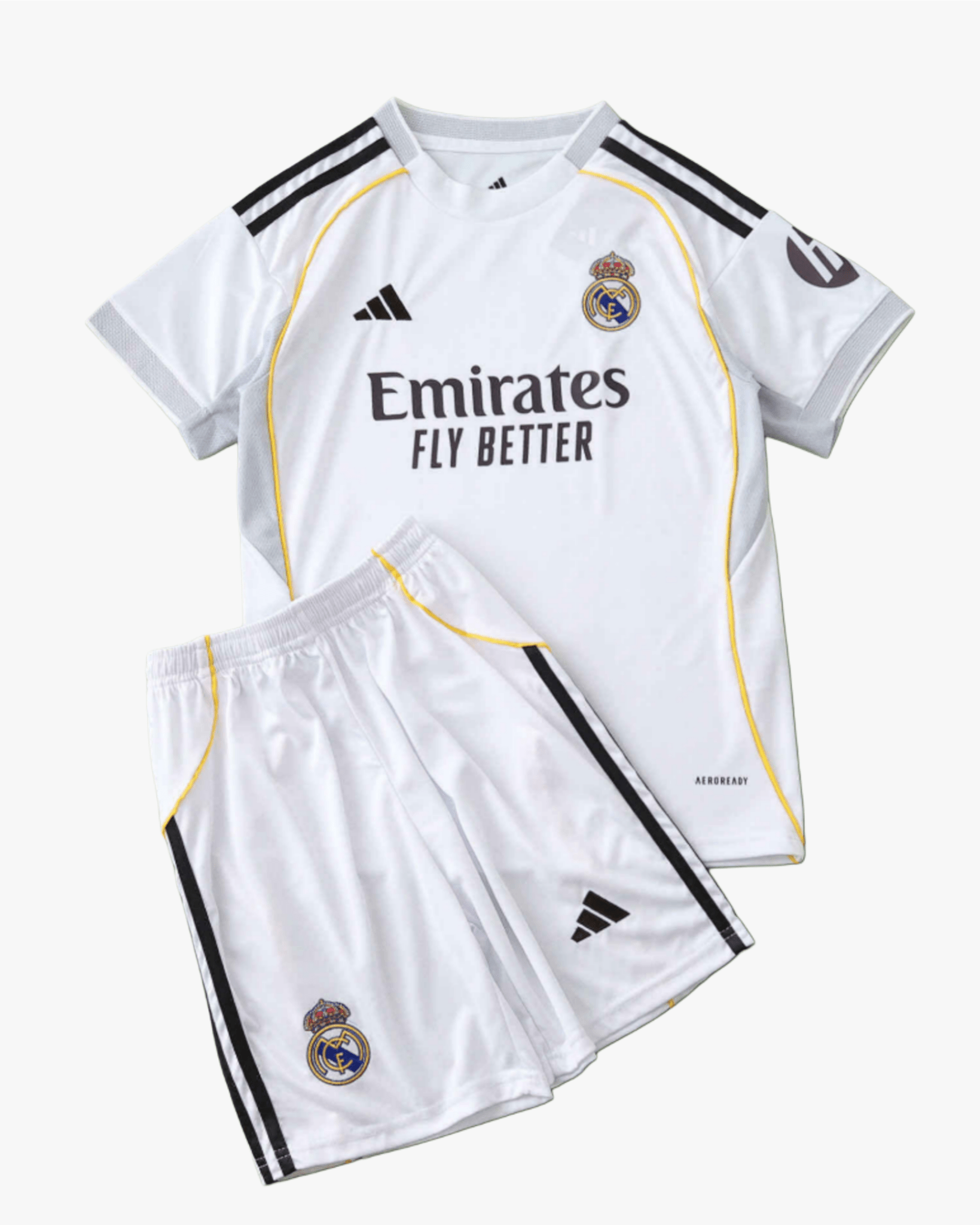 REAL MADRID HOME 2025/26 KIDS — premium football kit from Don's Jerseys