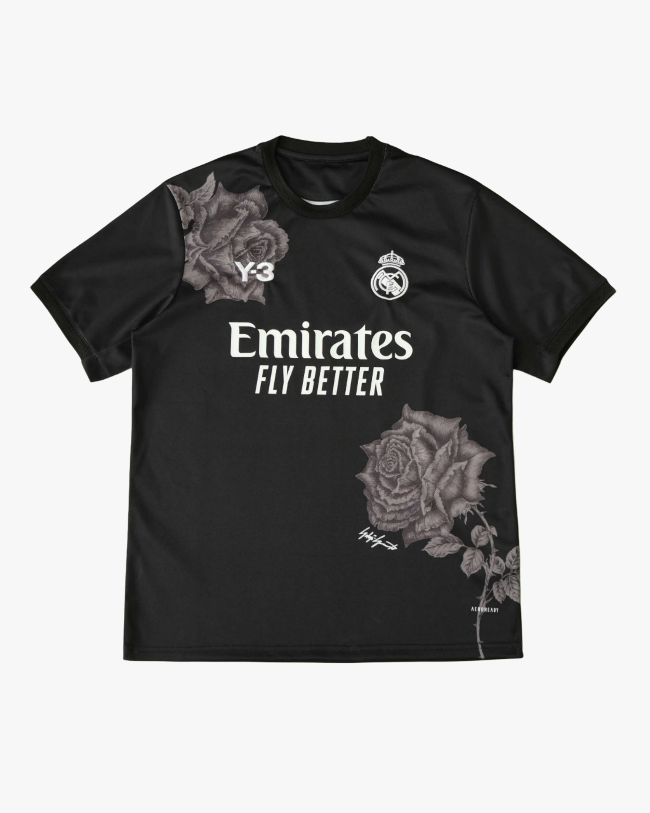 REAL MADRID x Y3 BLACK PREMIUM KIT — premium football kit from Don's Jerseys