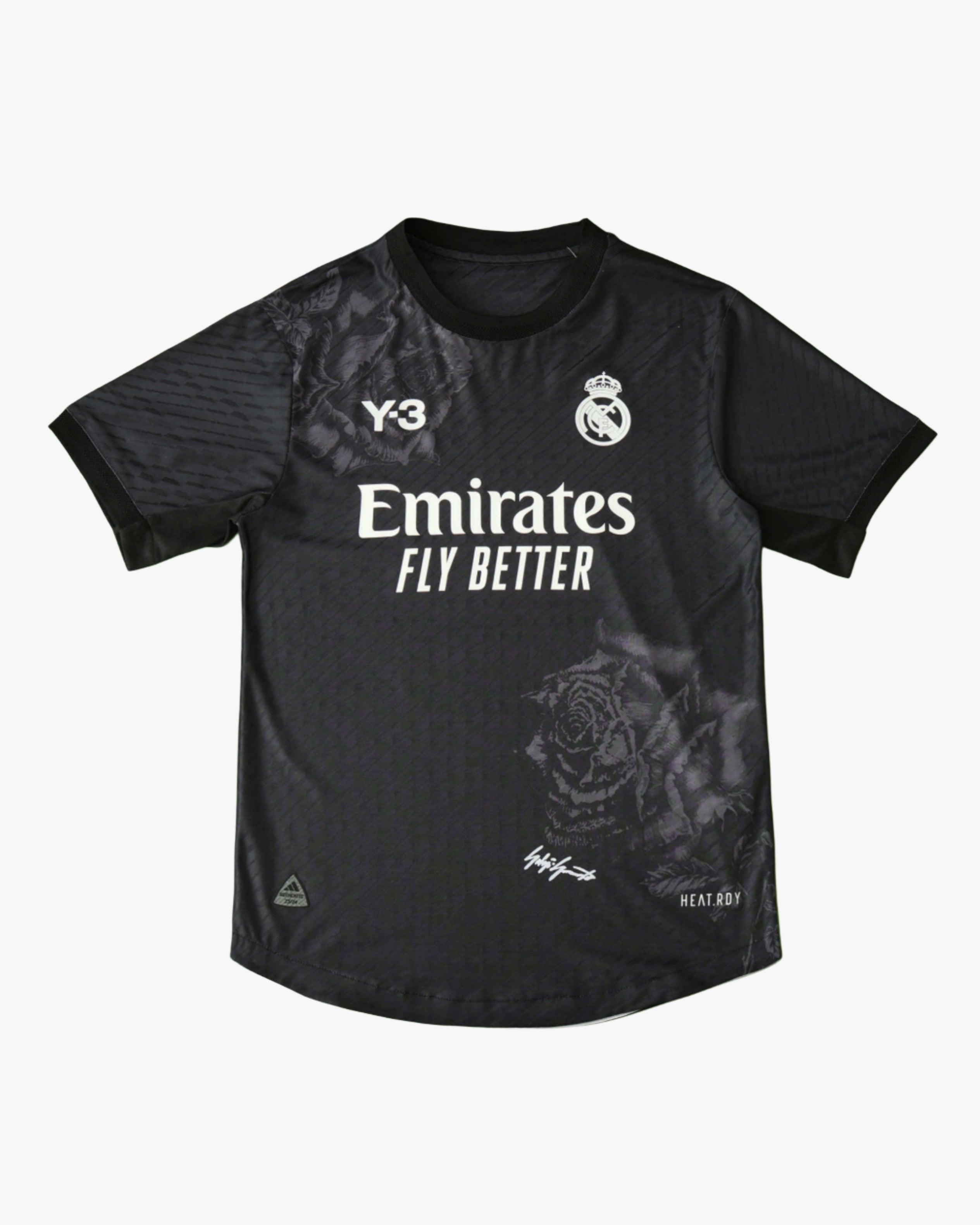 REAL MADRID x Y3 BLACK PREMIUM KIT II — premium football kit from Don's Jerseys